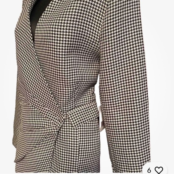 NWT Jason Wu Houndstooth Blazer Wrap Dress - Large ($375 Orig) - Picture 3 of 6